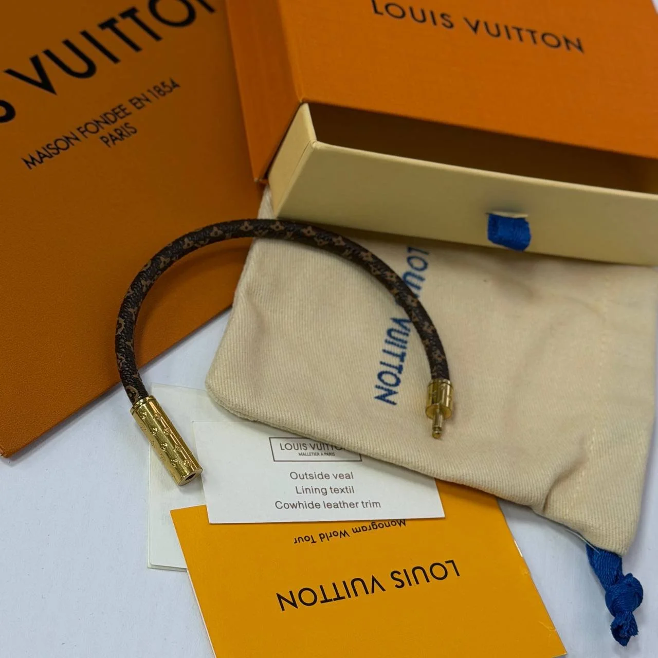 Чоловічий браслет на руку LV Louis Vuitton, коричневий, фото №4