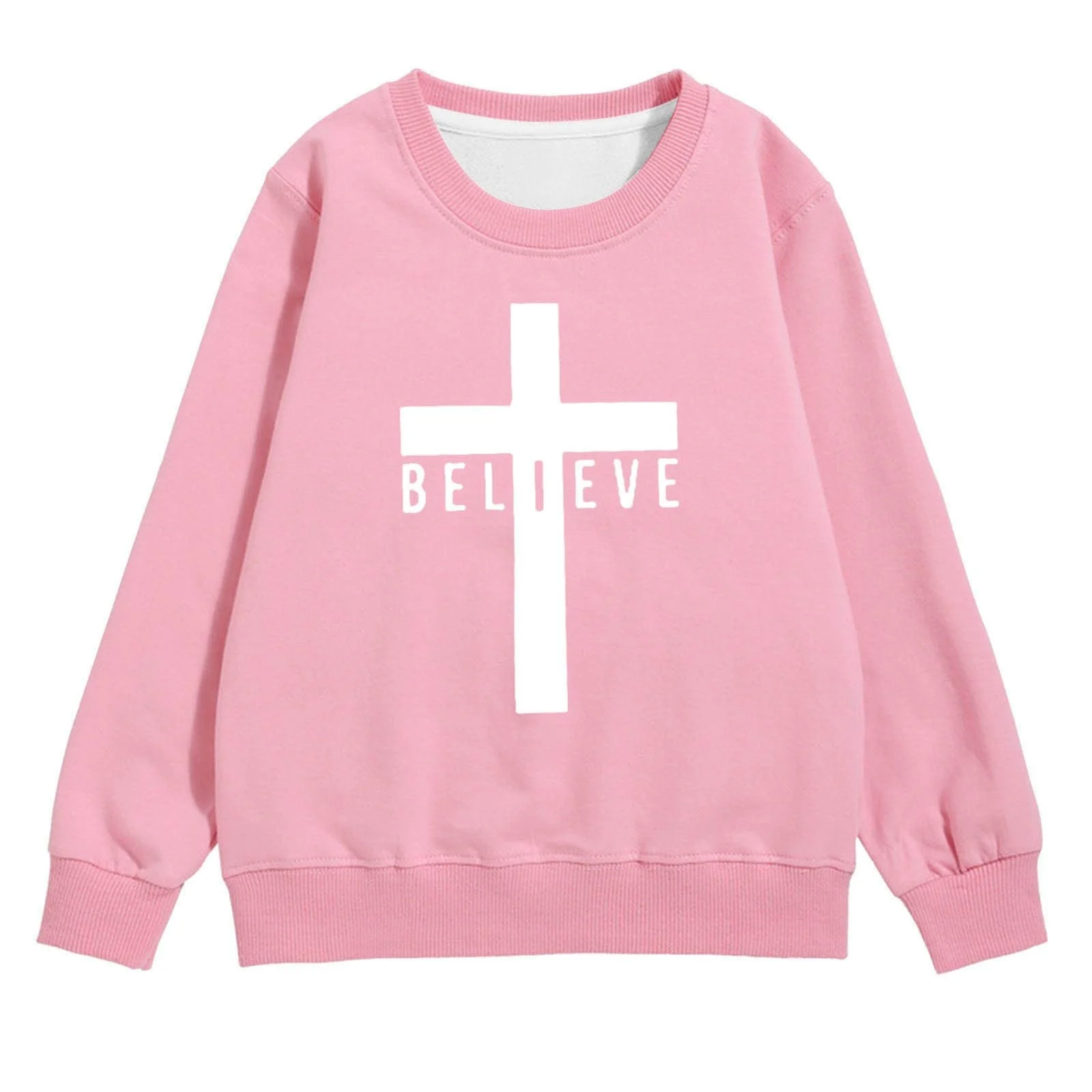 Детский джемпер для девочки с мягким принтом, толстовка с круглым вырезом для малышей 2-8 лет, фото №1