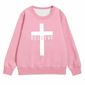 Детский джемпер для девочки с мягким принтом, толстовка с круглым вырезом для малышей 2-8 лет - Фото 1