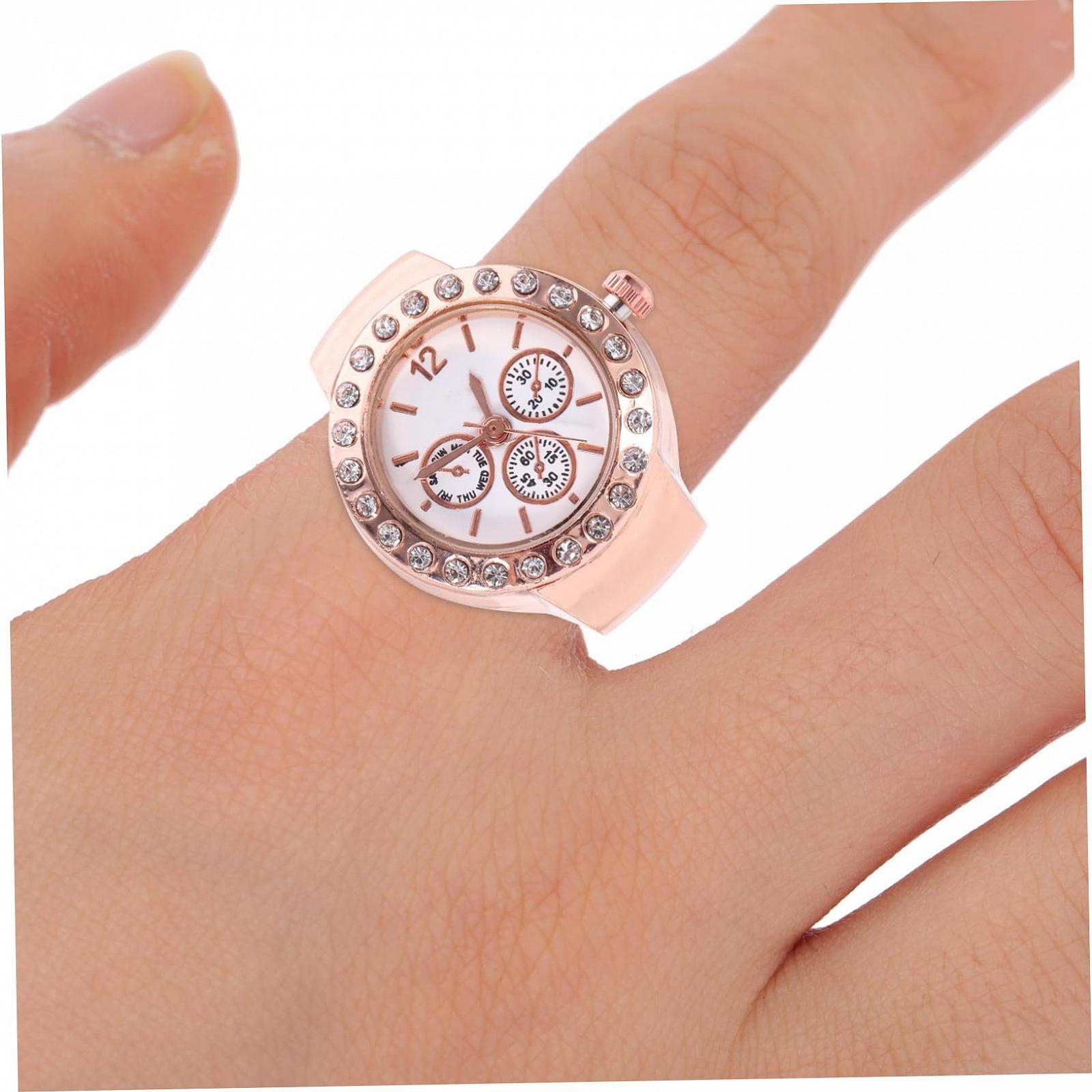 Кварцевые часы-кольцо Healvian из сплава, повседневные часы-кольцо для вечеринок и свиданий, часы-кольцо с точным измерением времени, фото №3 Кварцевые часы-кольцо Healvian из сплава, повседневные часы-кольцо для вечеринок и свиданий, часы-кольцо с точным измерением времени, фото №3