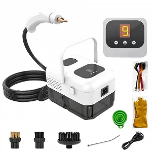 Пароочисник ручний 2500W 1.2 л 9-ступінчастий портативний 3 bar 105°C - Фото 1