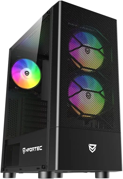 Корпус Nfortec Caelum / ATX / 3x120mm RGB / Glass / без БЖ / Чорний, фото №1 Корпус Nfortec Caelum / ATX / 3x120mm RGB / Glass / без БЖ / Чорний, фото №1