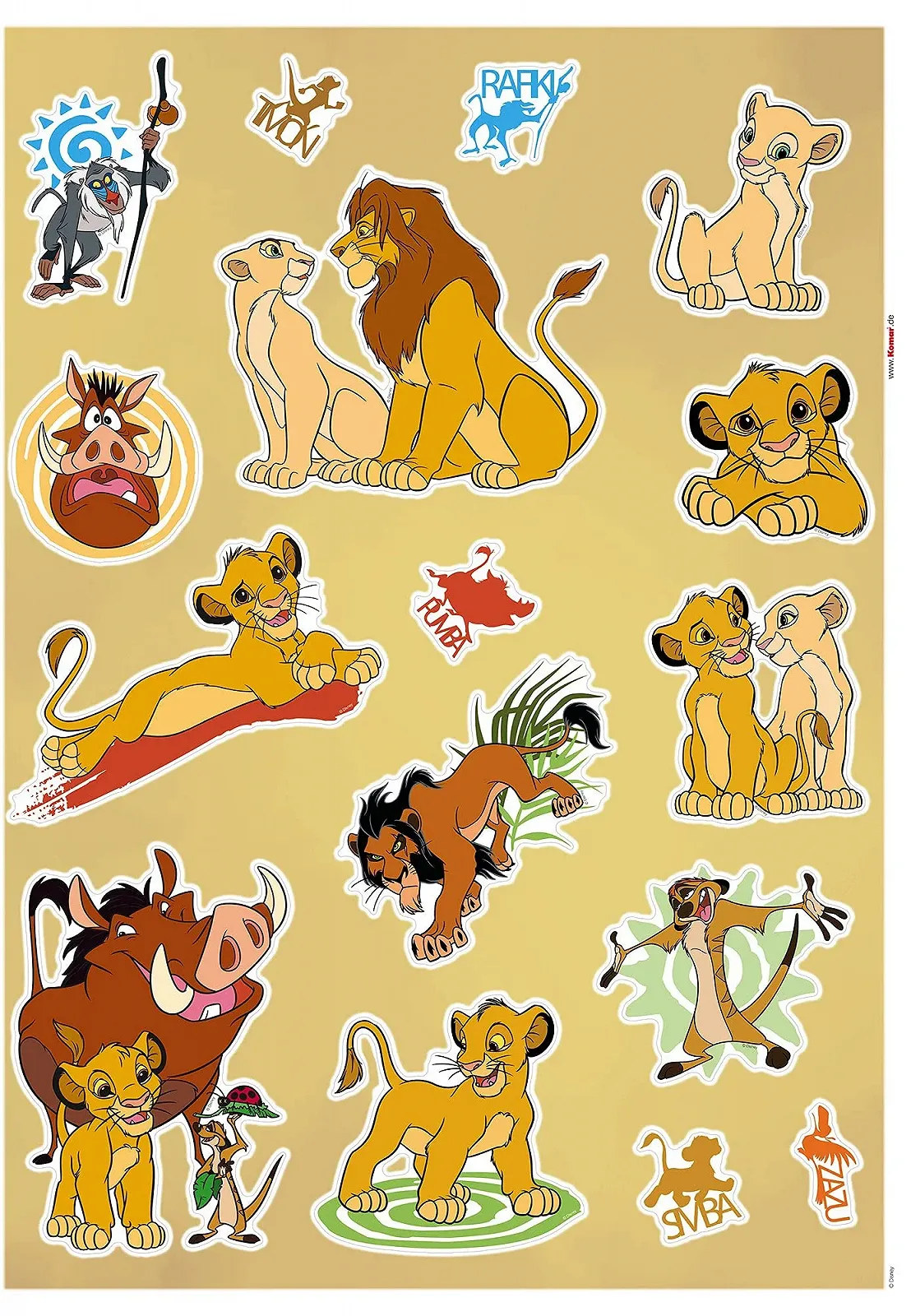 Наклейка на стіну Disney Komar Lion King Circle of Life 50 x 70 см 16 шт., фото №2
