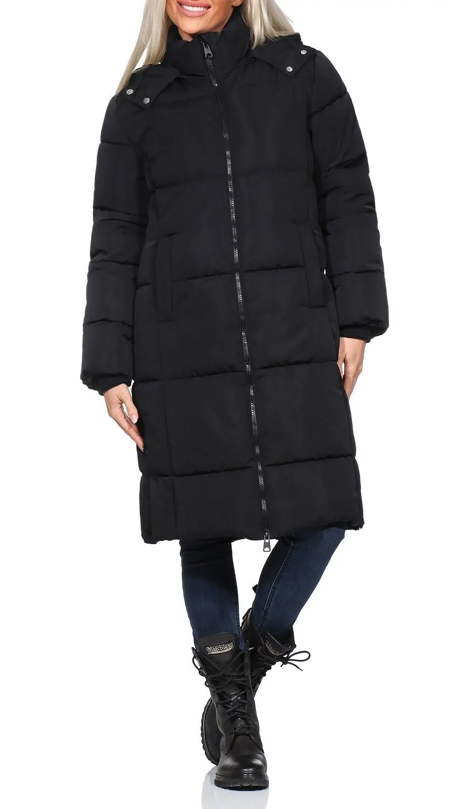 Куртка Hailys стьобана жіноча Em44my зимова парка стьобана до коліна з капюшоном, фото №3