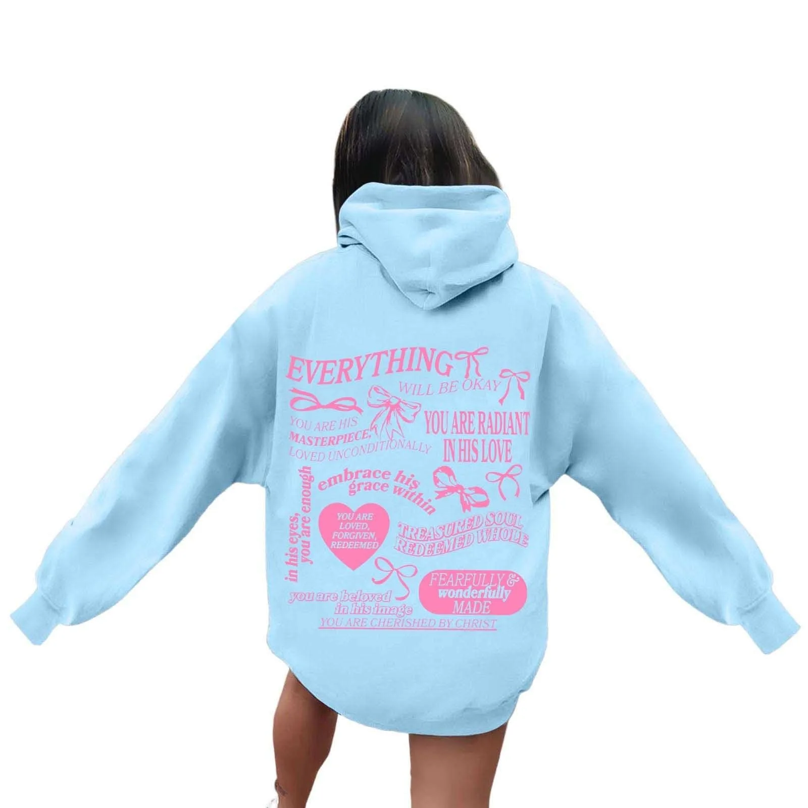 Женский Худи Пуловер Легкая куртка с капюшоном Autumn Cartoon Print Комфортный Очень большого размера Дышащий Свитшот Длинные худи-свитшоты Hip Hop Rap Повседневный Худи Uni, фото №4