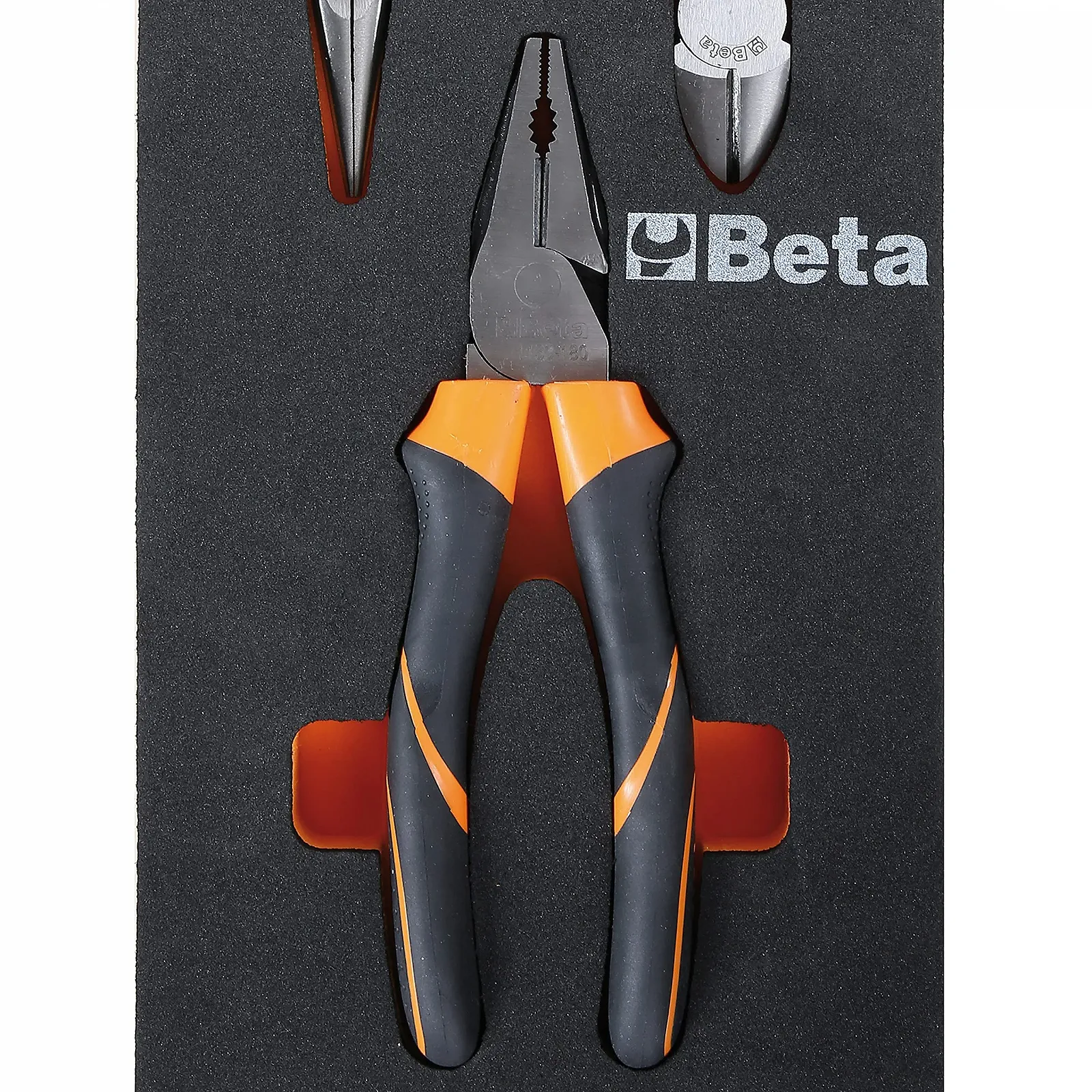 Набор инструментов Beta M134 в пенной вставке (3 предмета: диагональные кусачки, универсальные плоскогубцы и плоскогубцы с полукруглыми губками) Черный/Оранжевый, фото №3