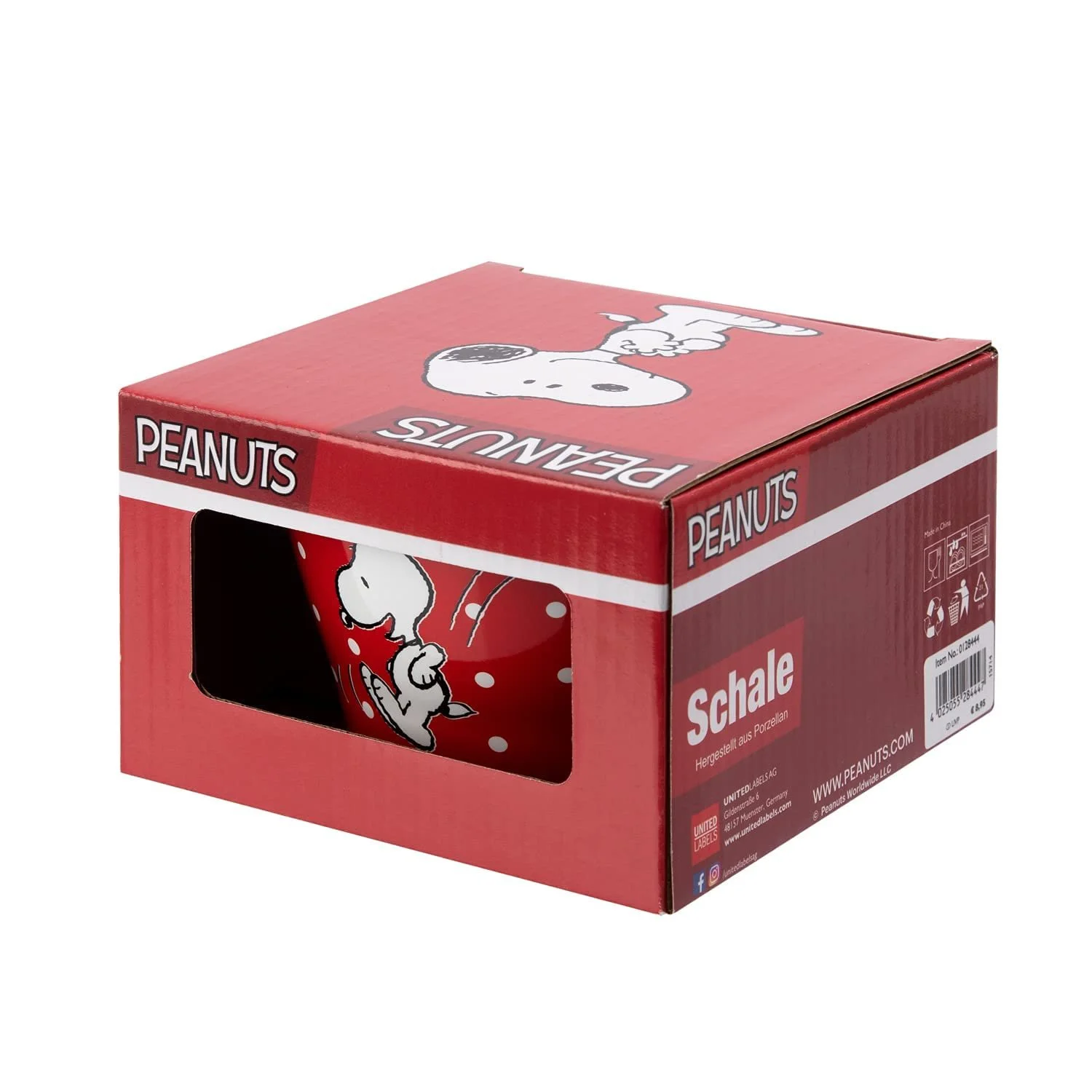 Миска для завтрака United Labels The Peanuts Snoopy Красный с точками, фарфор, 500 мл, фото №5