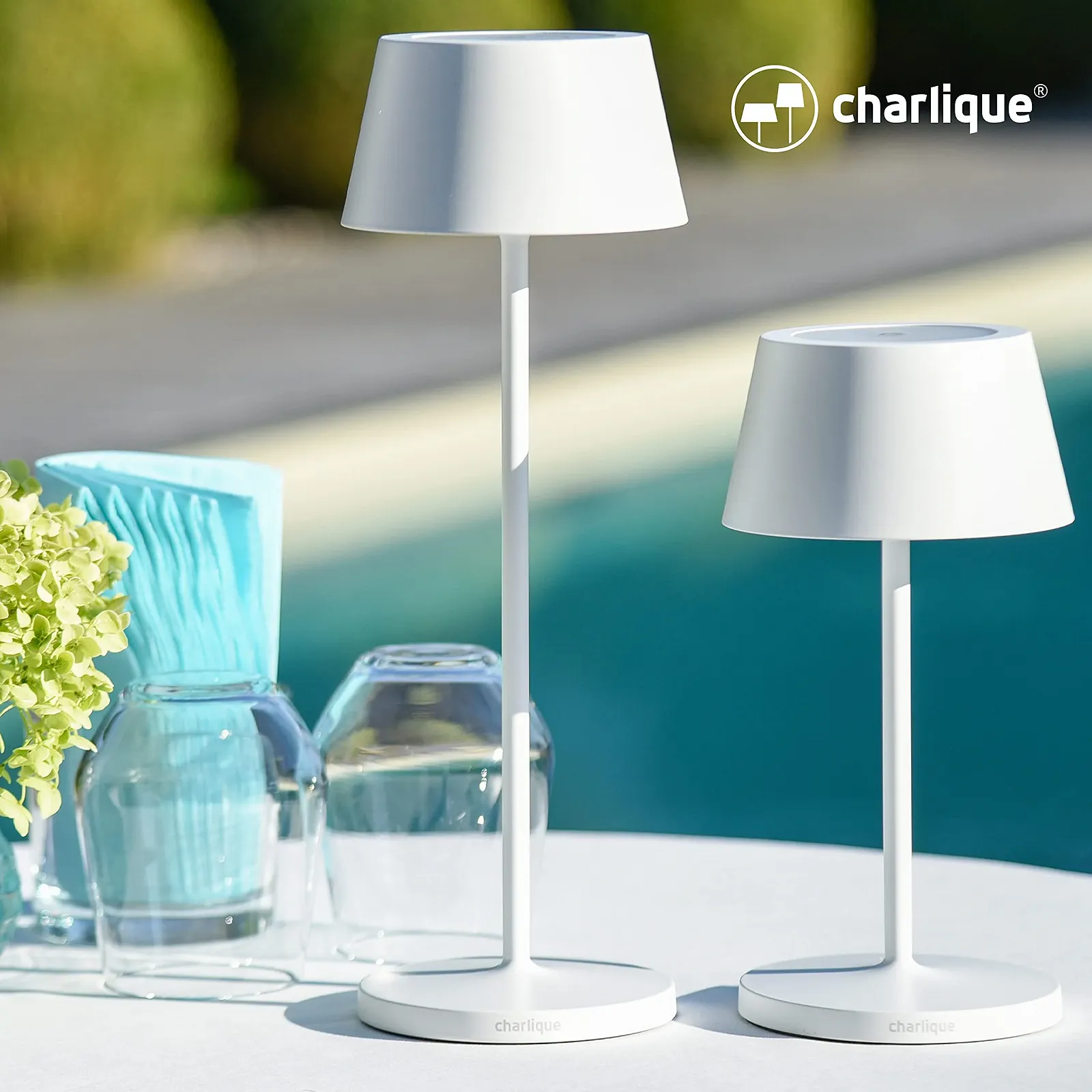 Настільна лампа charlique Dinner Light LED 24 см Акумуляторна USB IP54 Біла, фото №7