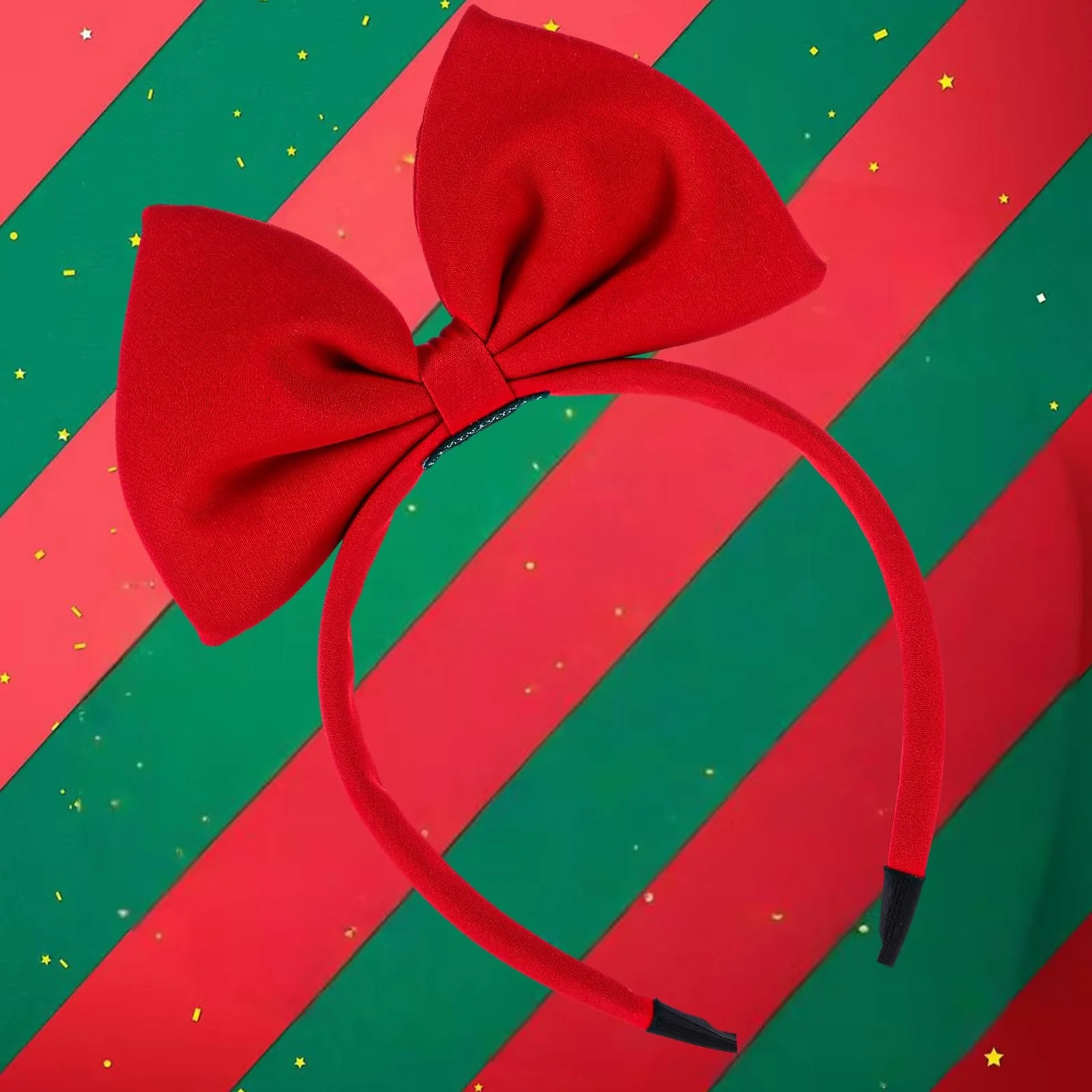 Обруч на голову Sibba Bows Червона з великим бантом для жінок, аксесуар для волосся, фото №3