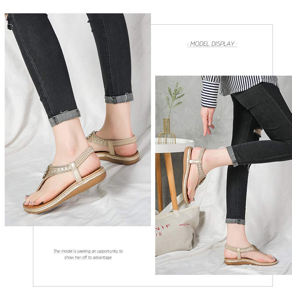 Женские Сандали Летние Пляжные Плоские с Ремешками Цветок со Стразами, фото №5