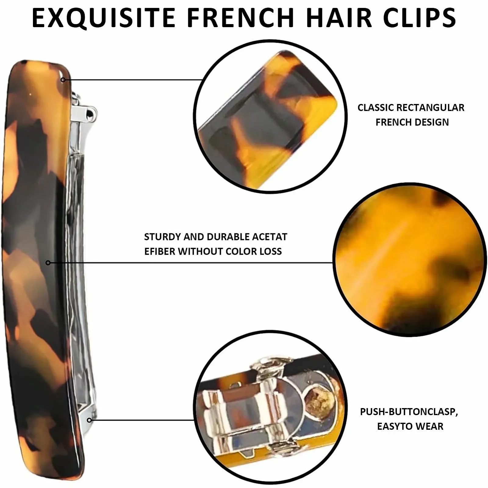 Заколки Luxus для волос 6 шт Tortoishell, прочные заколки для волос с элегантными прическами | Стильные заколки для волос для рабочих поездок, пляжных вечеринок, повседневной жизни, 7,5 x 1,2 см, фото №6 Заколки Luxus для волос 6 шт Tortoishell, прочные заколки для волос с элегантными прическами | Стильные заколки для волос для рабочих поездок, пляжных вечеринок, повседневной жизни, 7,5 x 1,2 см, фото №6