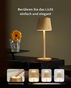 Настільна лампа LED Vintage Bamboo Boho бездротова сенсорна IP54 5200 mAh Дерев'яна synthetic.ua - Фото 1