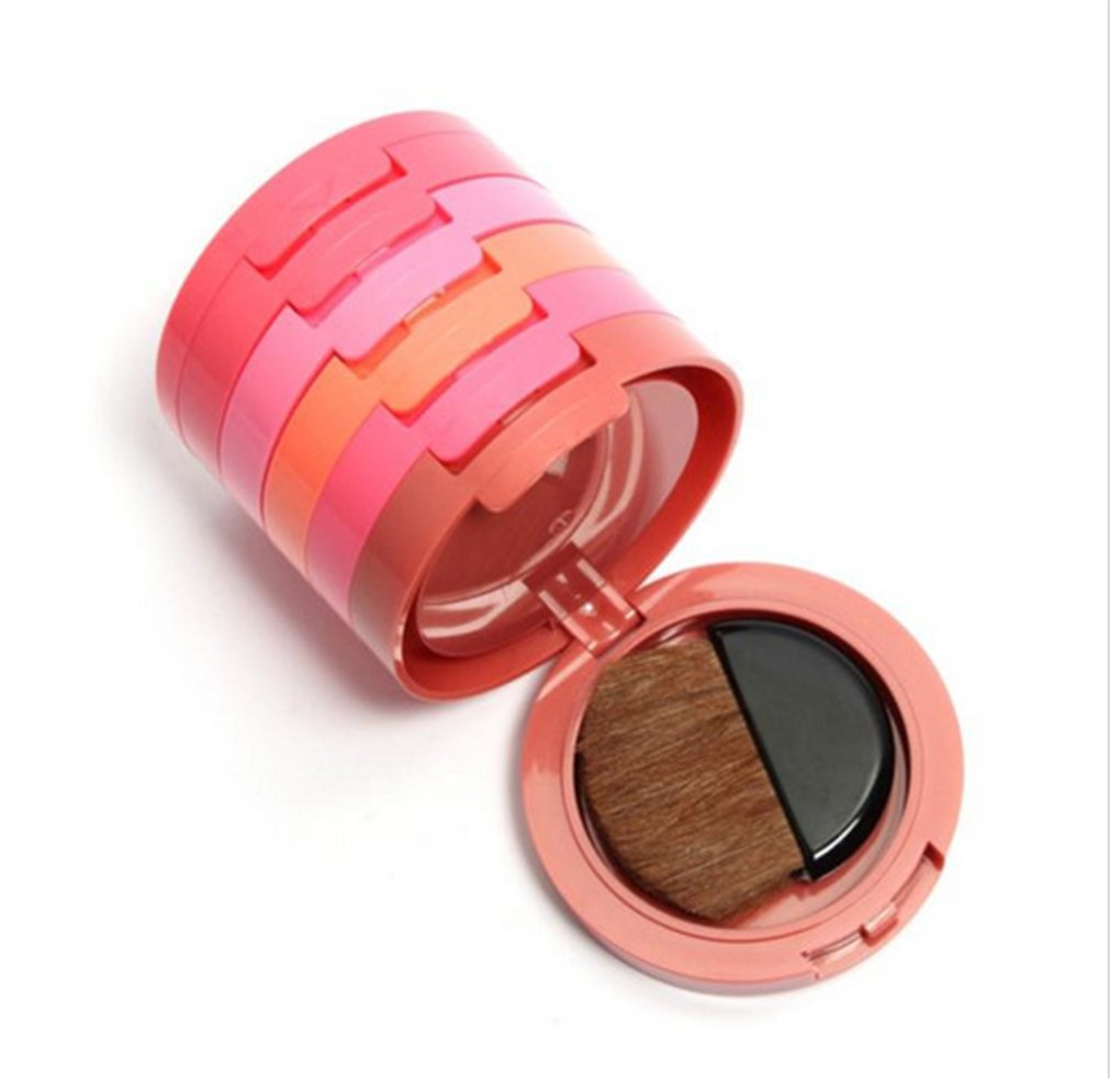 Палітра Holzsammlung 5-in-1 Multilayer Powder Рум'яна Компактне з дзеркалом Рожевий Персиковий Кораловий Оранжевий, фото №2
