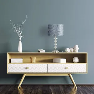 Настільна лампа Relaxdays Оксамитовий абажур Кришталева основа E14 48 x 26 см Сіра synthetic.ua - Фото 1