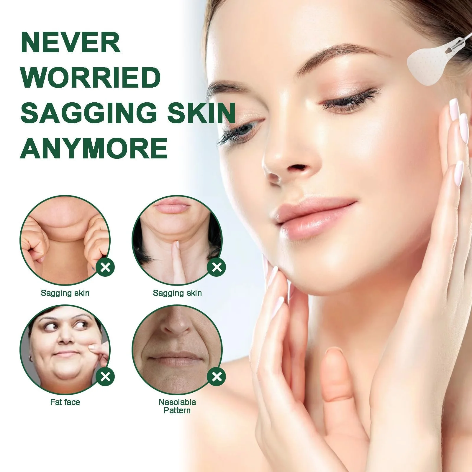 Пластирі Подвійна Упаковка Невидимі Зміцнюючі, Стрічка для Підтяжки Обличчя, Маска для Обличчя, 60 Штук, фото №5