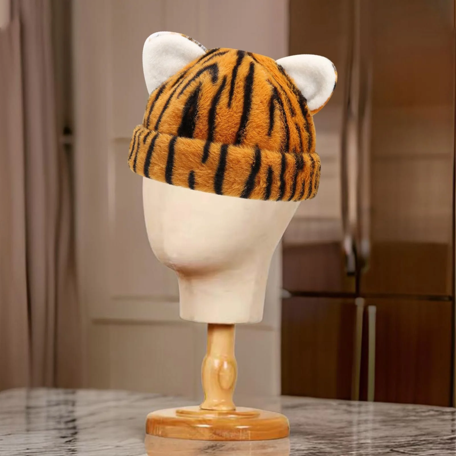 Шапка RETUOLWAG Узор животных Ушки медвежонка Без полей Для женщин Модный череп Утолщенный Теплый Для катания на лыжах на открытом воздухе Повседневный, фото №8