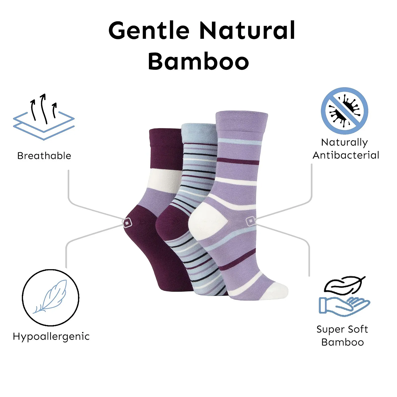 Шкарпетки SockShop Жіночі 6 Пар Комфортна Манжета Бамбук, фото №5 Шкарпетки SockShop Жіночі 6 Пар Комфортна Манжета Бамбук, фото №5