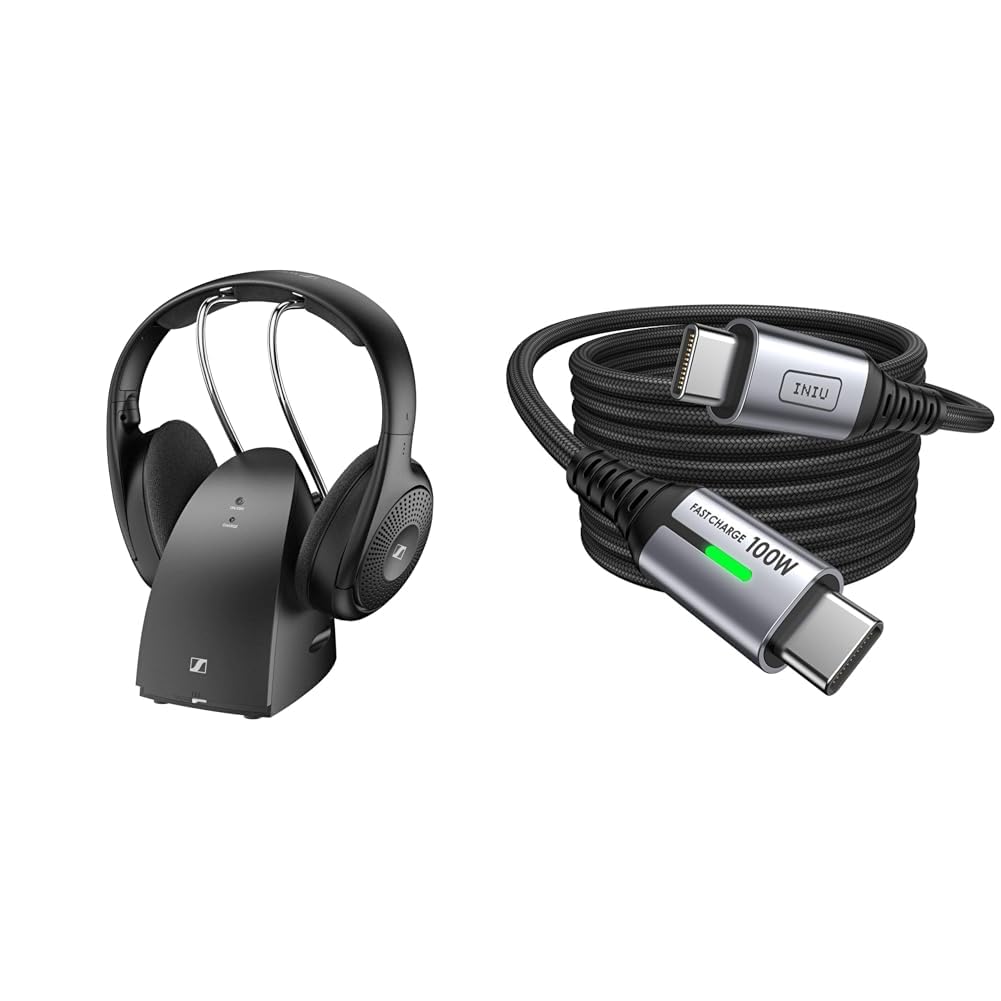 Бездротові навушники Sennheiser RS 120-W на вуха Чорний, фото №1