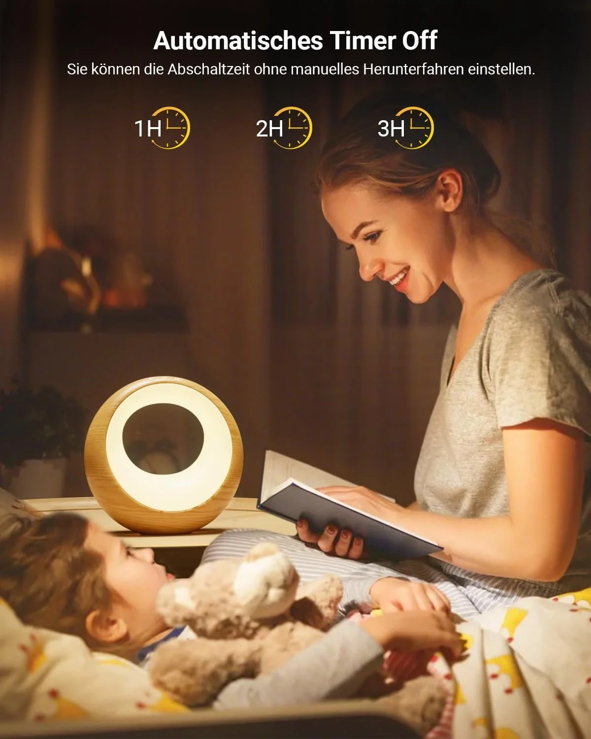 Приліжкова лампа Сенсорна Регульована яскравість Акумуляторна RGB 9 режимів Таймер Функція пам'яті З пультом ДК, фото №5