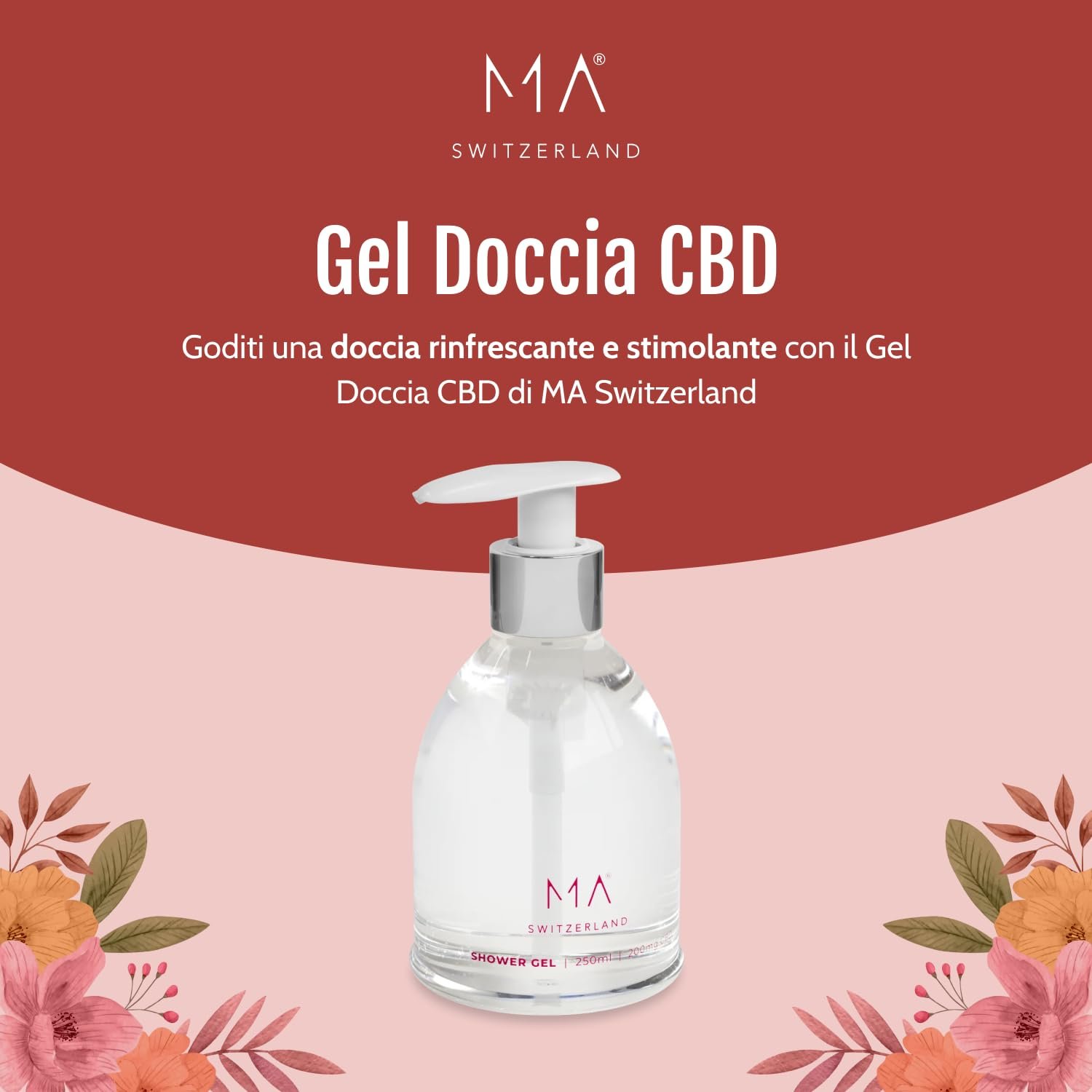 Гель для душу MA Switzerland CBD зволожуючий натуральний для тіла та волосся 200 мг, фото №2