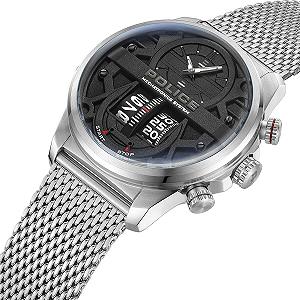 Чоловічий аналоговий кварцовий годинник Police, PEWJG0006504, сріблясто-сірий, Modern synthetic.ua - Фото 1