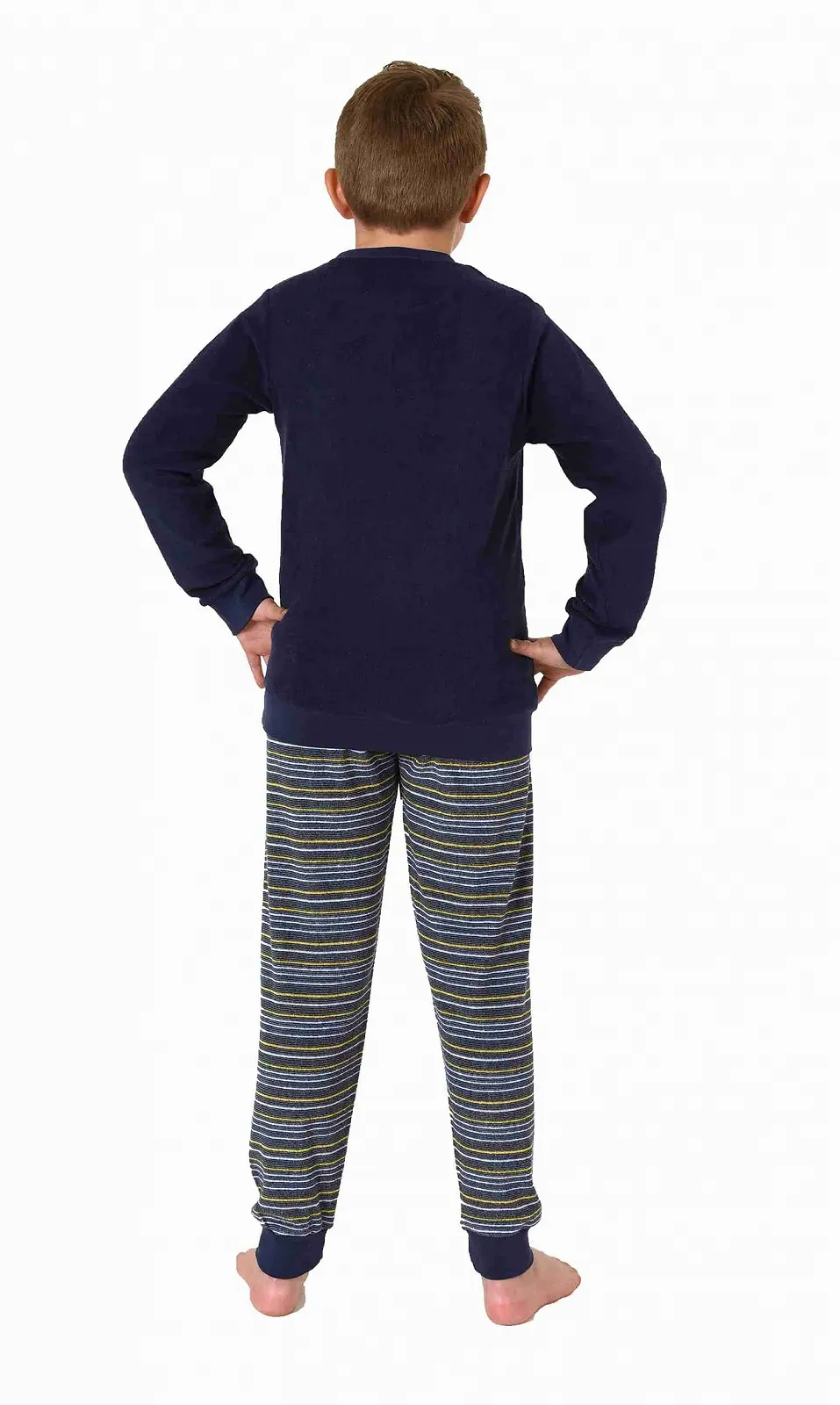 Піжама Terry Towelling Normann для хлопчиків з довгими рукавами, манжетами та малюнком скейтборду, фото №3