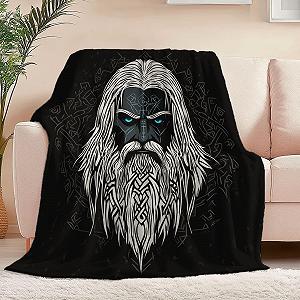 Покривало Фланелева 3D Нордичні Вікінги Традиційні Руни 100 x 130 см Чорний - Фото 1