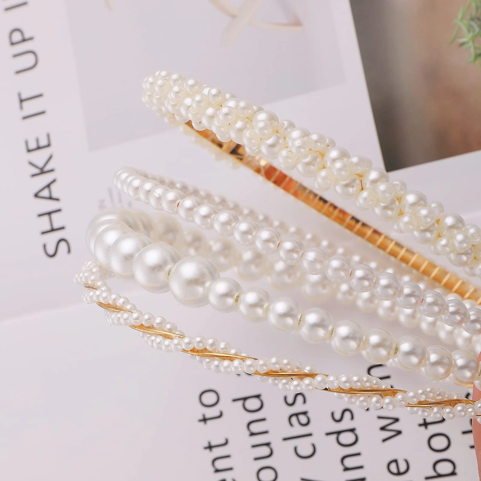 Обруч Yolev з перлинами, набір 4 шт., фото №6 Обруч Yolev з перлинами, набір 4 шт., фото №6