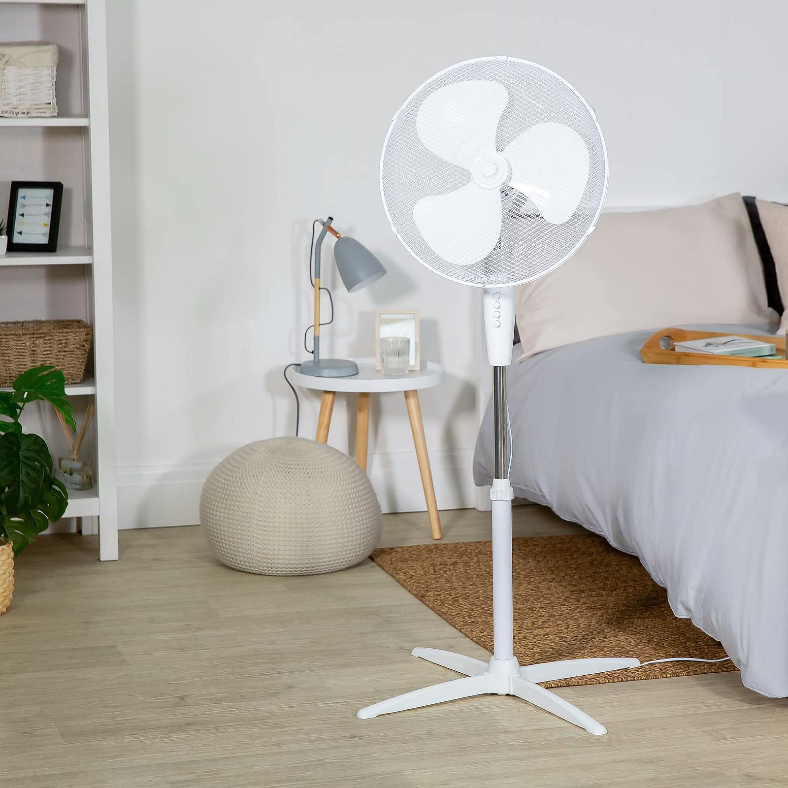 Вентилятор Russell Hobbs RHPPF1621 16" 3 швидкості регульована висота білий, фото №3