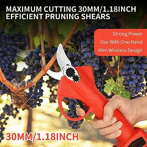 Секатор акумуляторний електричний 30 мм з 2 акумуляторами 21 V, 2000 mAh synthetic.ua - Фото 1