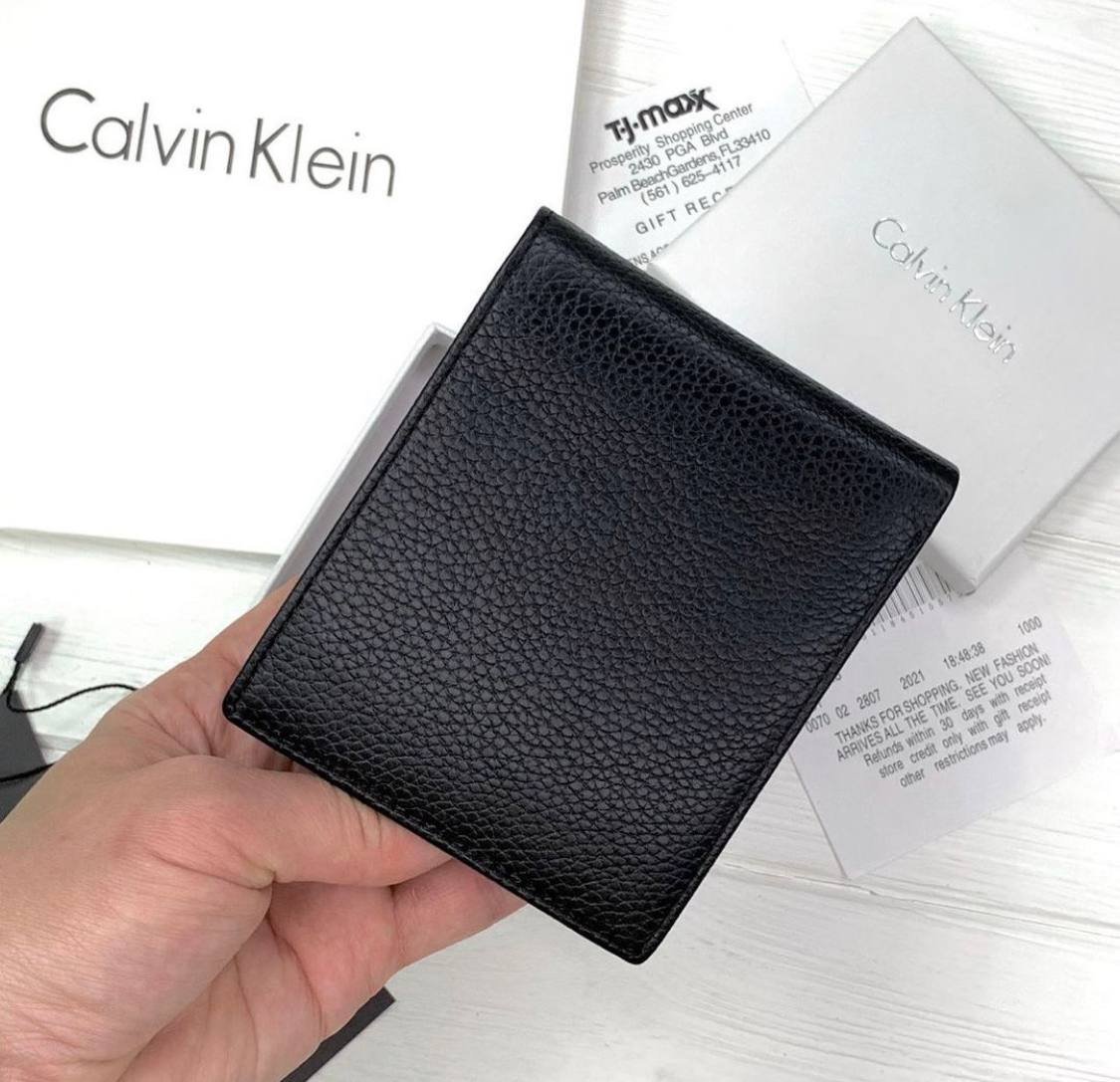 Кошелек мужской кожаный стильный Calvin Klein, фото №4