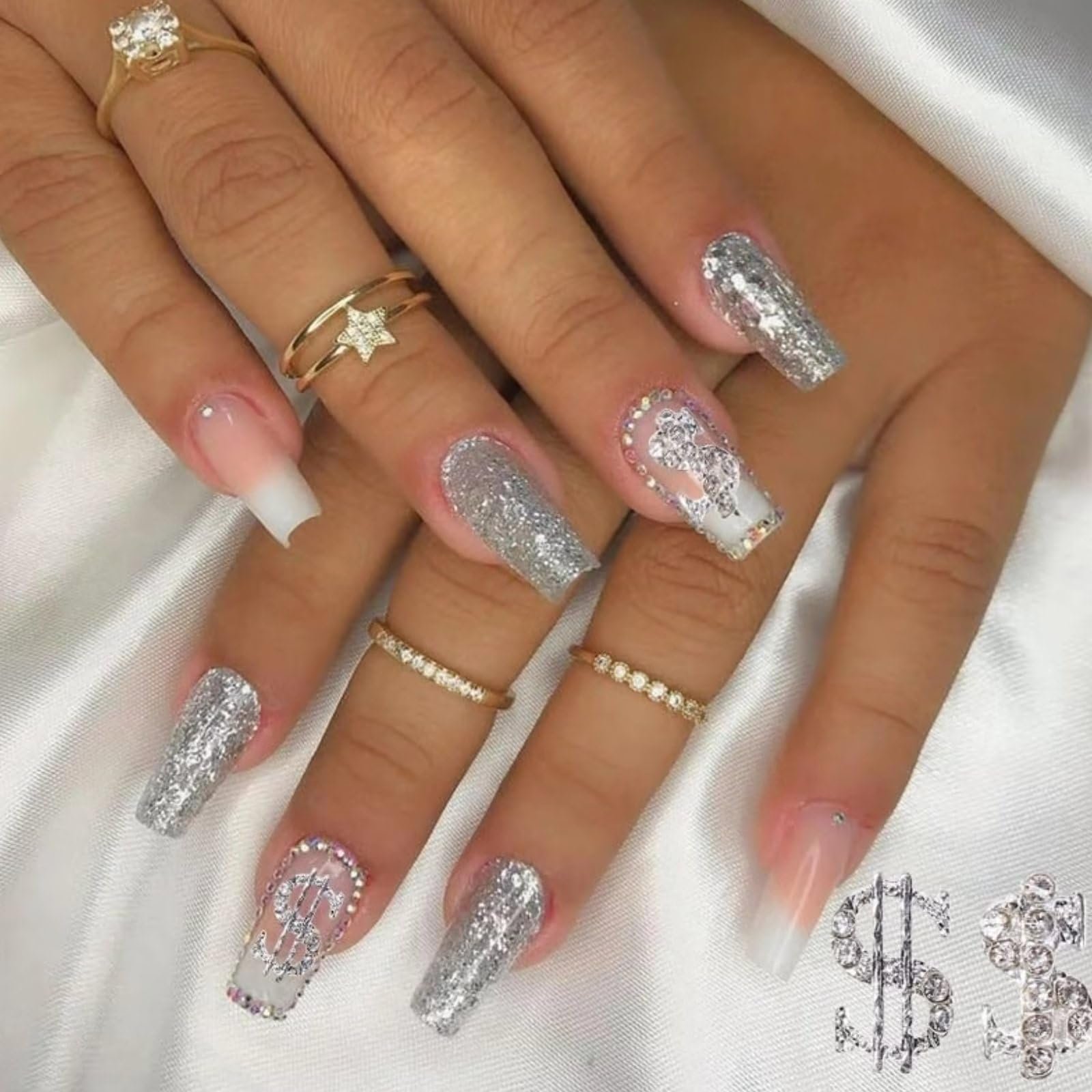 RUNRAYAY, сплав, долари, 3D, з дорогоцінним камінням та стразами, розкішний дизайн, кристали, фото №5