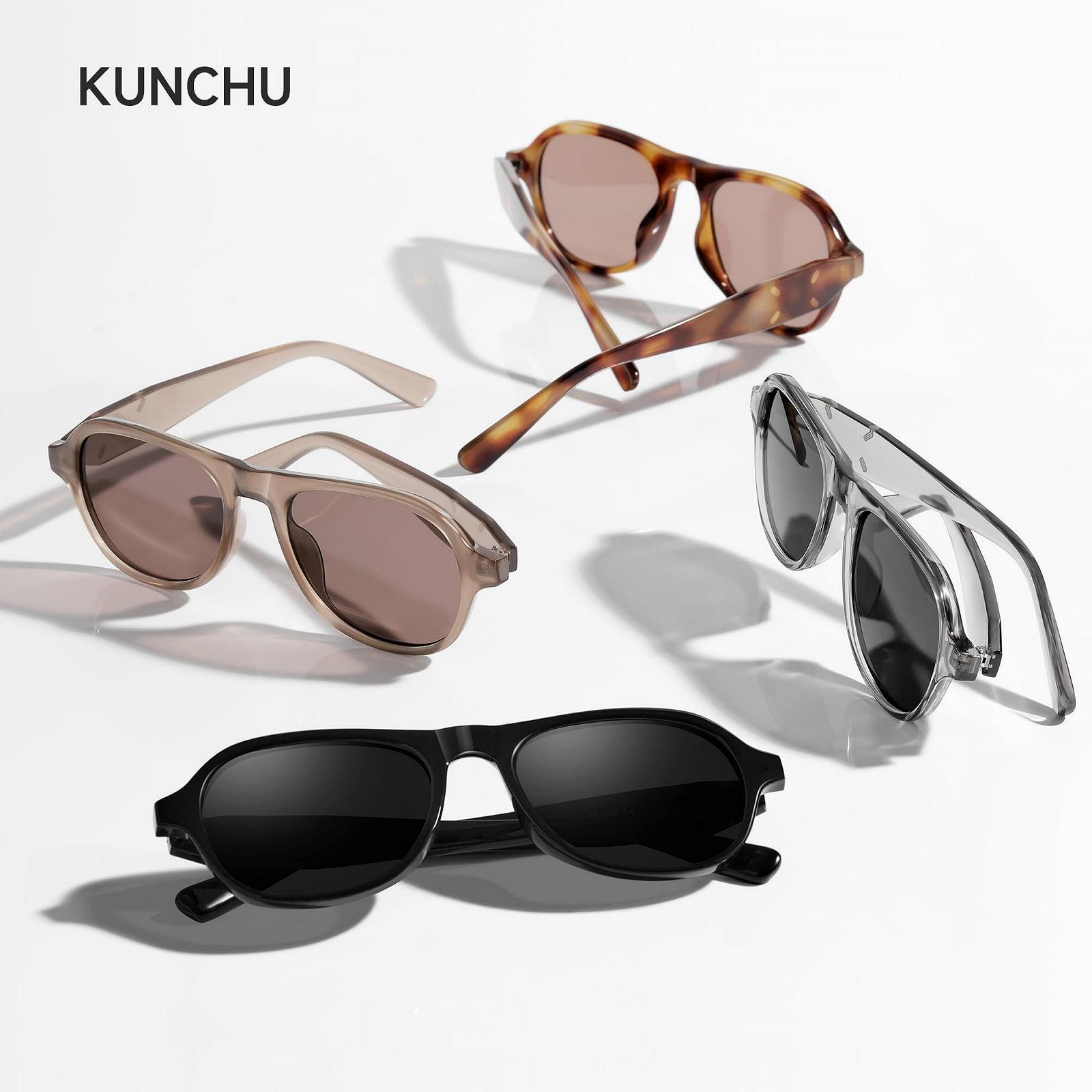 Сонцезахисні окуляри Kunchu Жіночі Поляризовані Великі Квадратні Металева Оздоба, фото №7