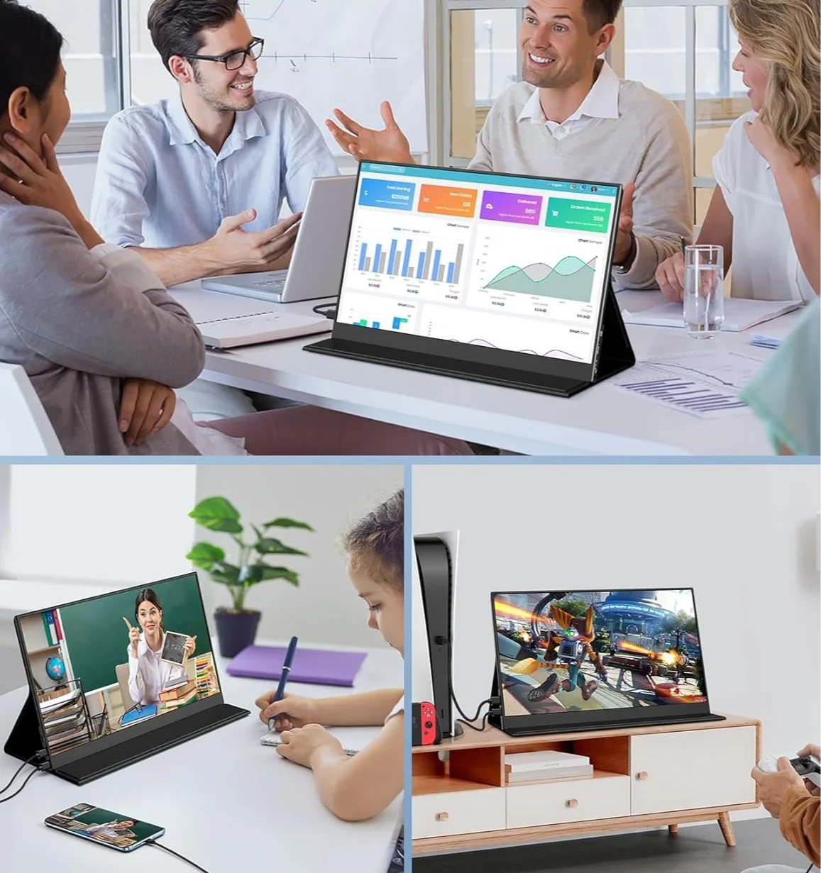 Монітор портативний 15.6" HONGO P156A06 Full HD IPS 60 Гц, фото №6