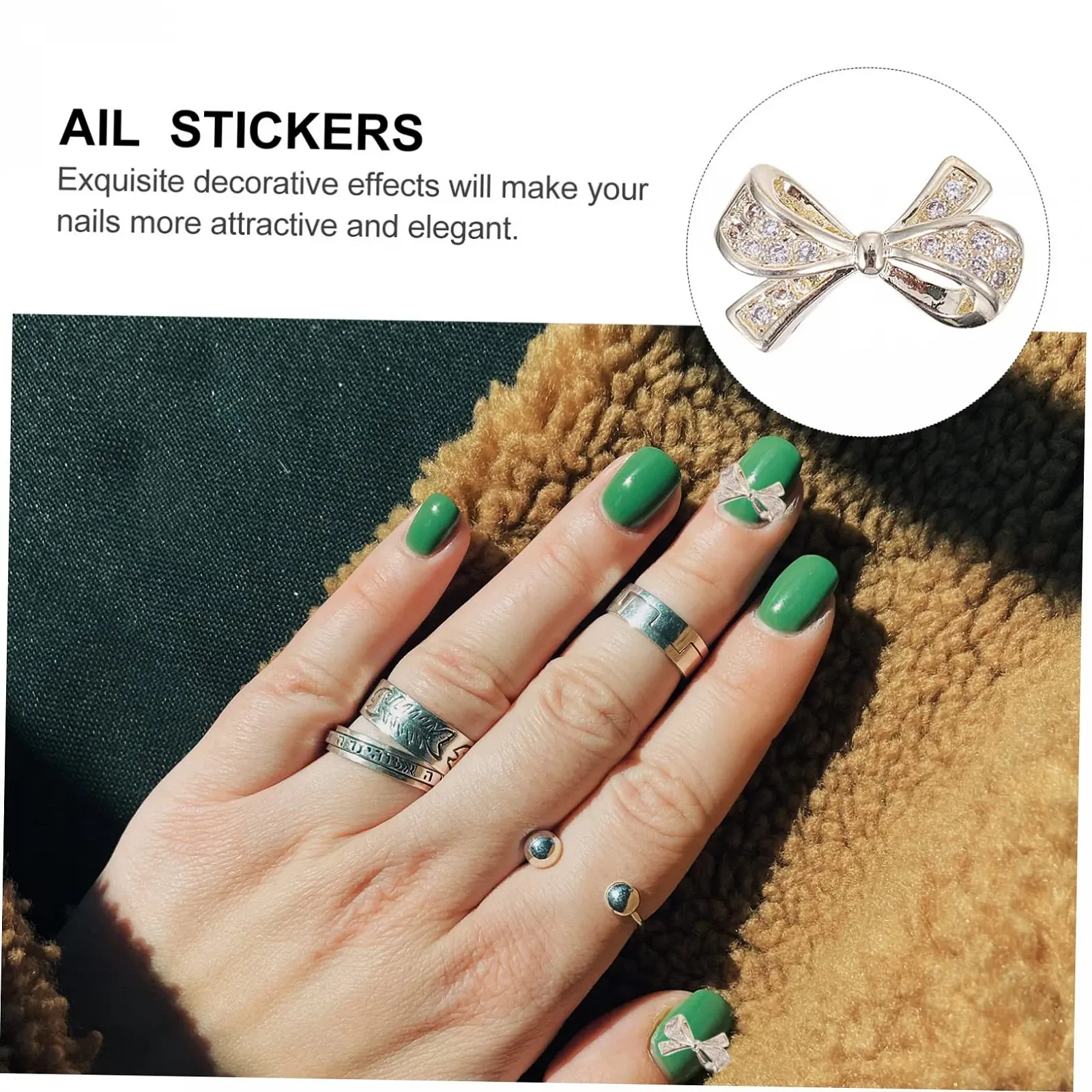 FRCOLOR 15 шт. зі стразами та дизайном бантиків, стійкі до вицвітання, для творчого дизайну, фото №8