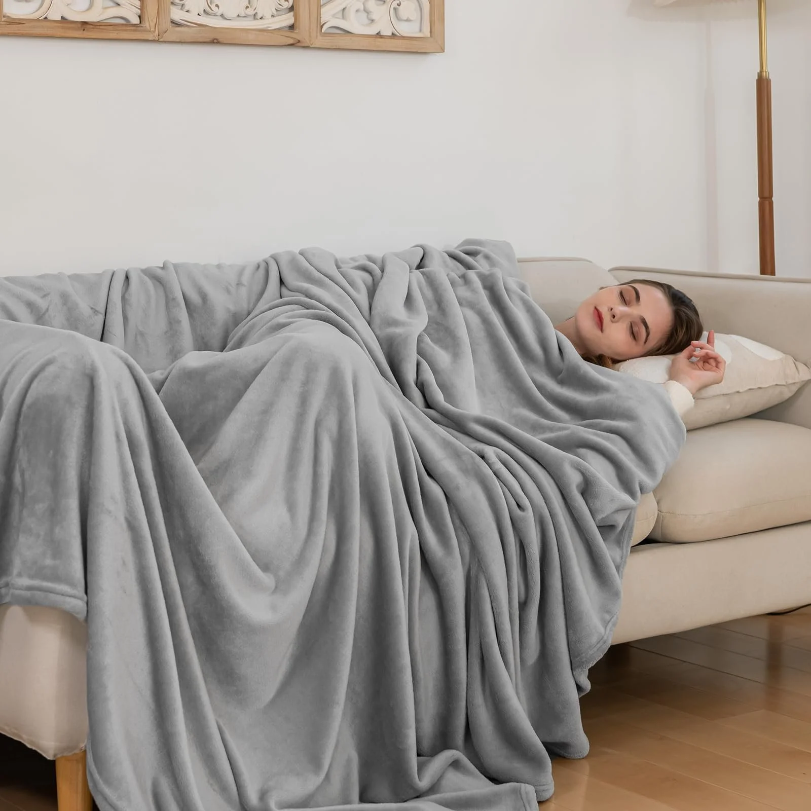 Покривало Good Nite М'яка Флісова 230 x 270 см Сіра, фото №5 Покривало Good Nite М'яка Флісова 230 x 270 см Сіра, фото №5