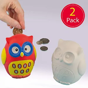 Копилка керамическая Baker Ross Сова ET1862 10 см 2 шт. synthetic.ua - Фото 1