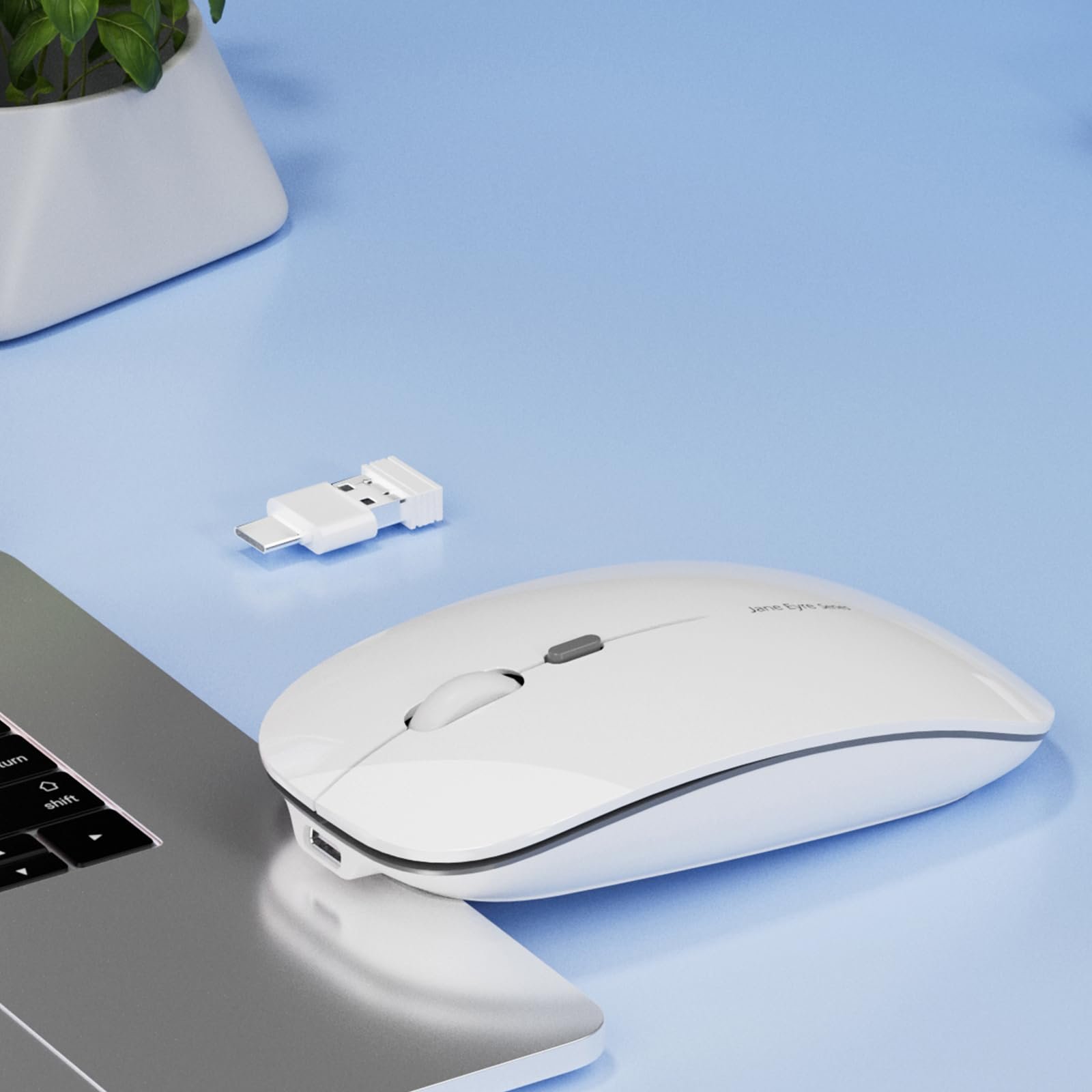 Мышь Беспроводная Uiosmuph Q5, 1600 DPI, Белый, фото №7