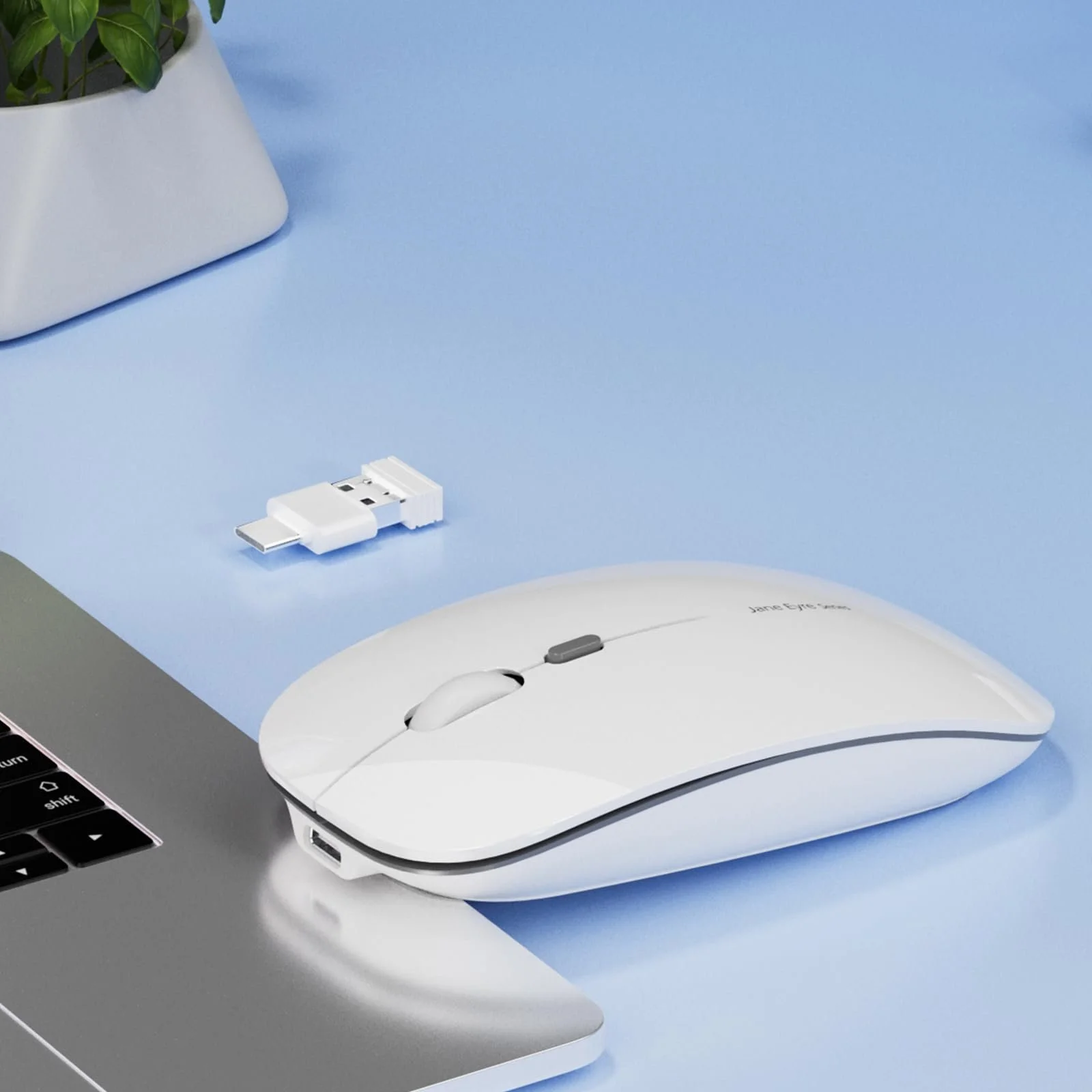 Мышь Беспроводная Uiosmuph Q5, 1600 DPI, Белый, фото №7