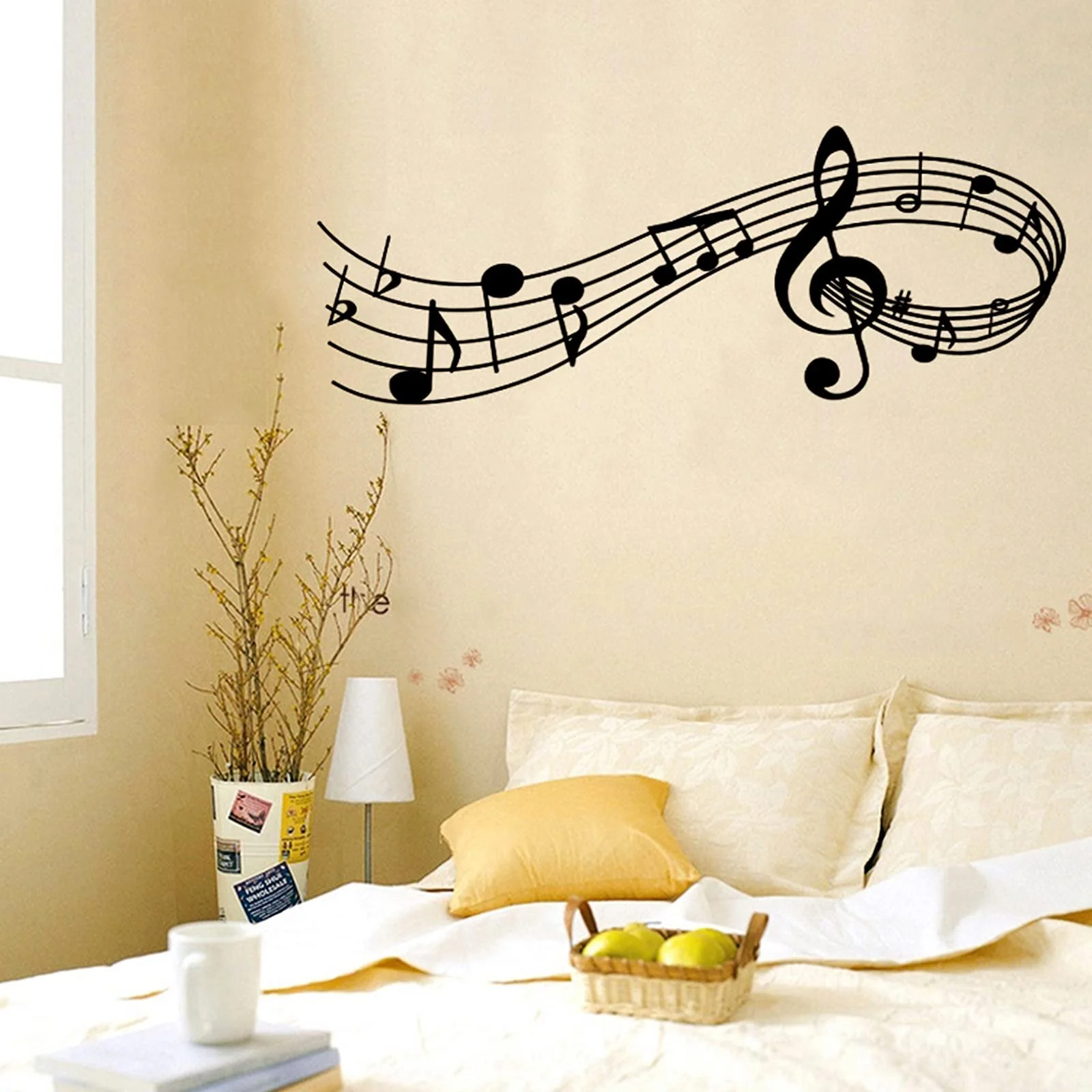 Наклейка на стіну Музичні ноти DIY 2 шт. Чорний, фото №6