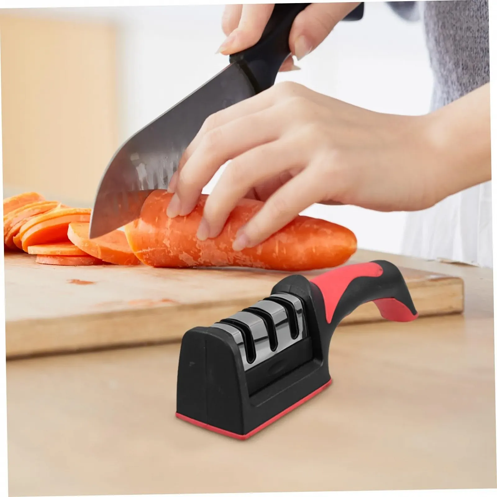 Точилка для ножів багатофункціональна з нержавіючої сталі з точильним каменем, фото №5 Точилка для ножів багатофункціональна з нержавіючої сталі з точильним каменем, фото №5