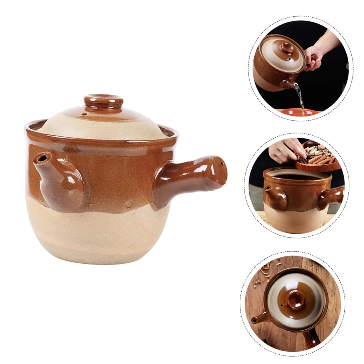 Керамічний Ківш сотейник Sosoport Vintage Medicinal Herb Pot антипригарний вінтажний Термостійкий, фото №7