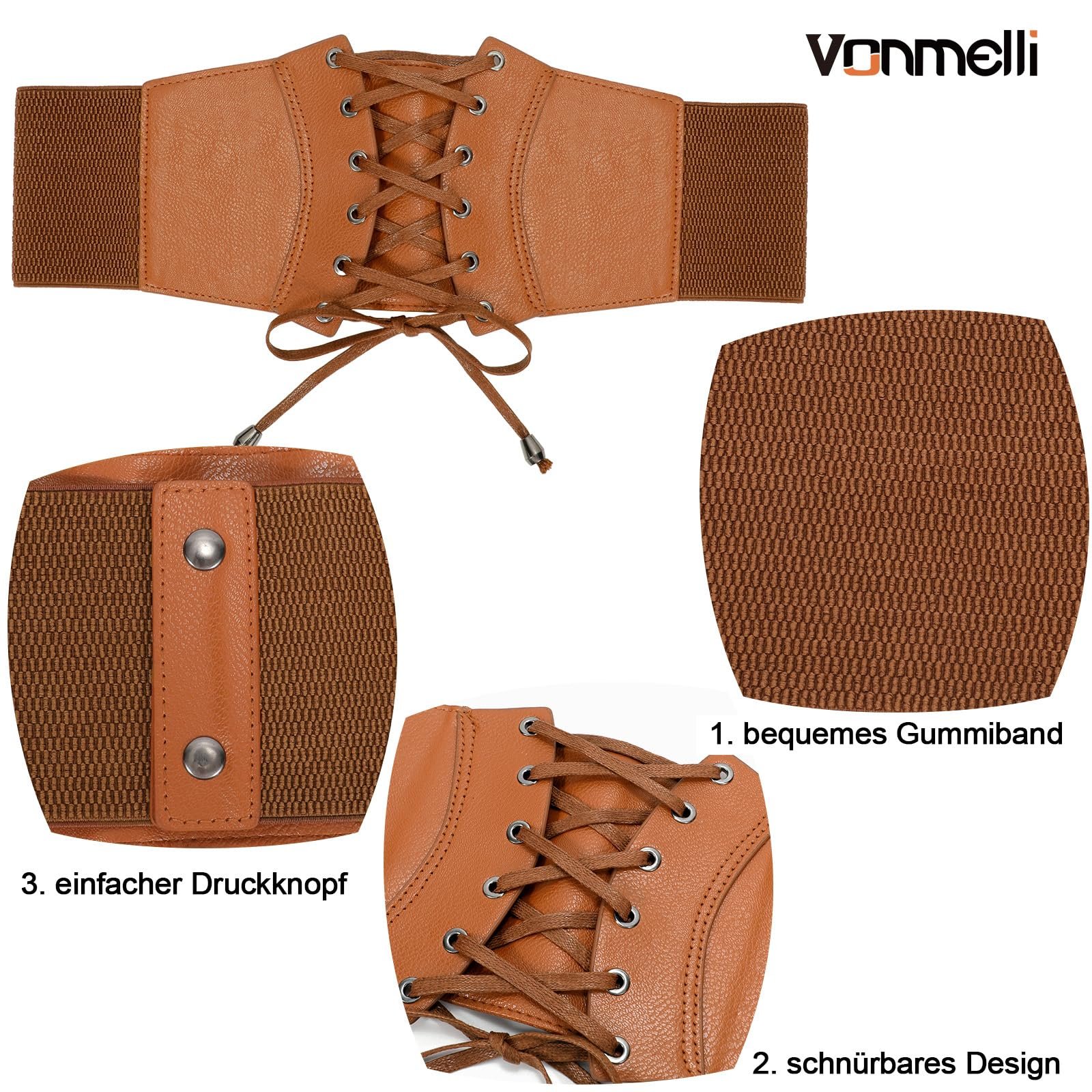 Корсетный пояс VONMELLI для женщин, корсет на шнуровке, высокая талия, эластичный пояс для костюмированных вечеринок на Хэллоуин, фото №2