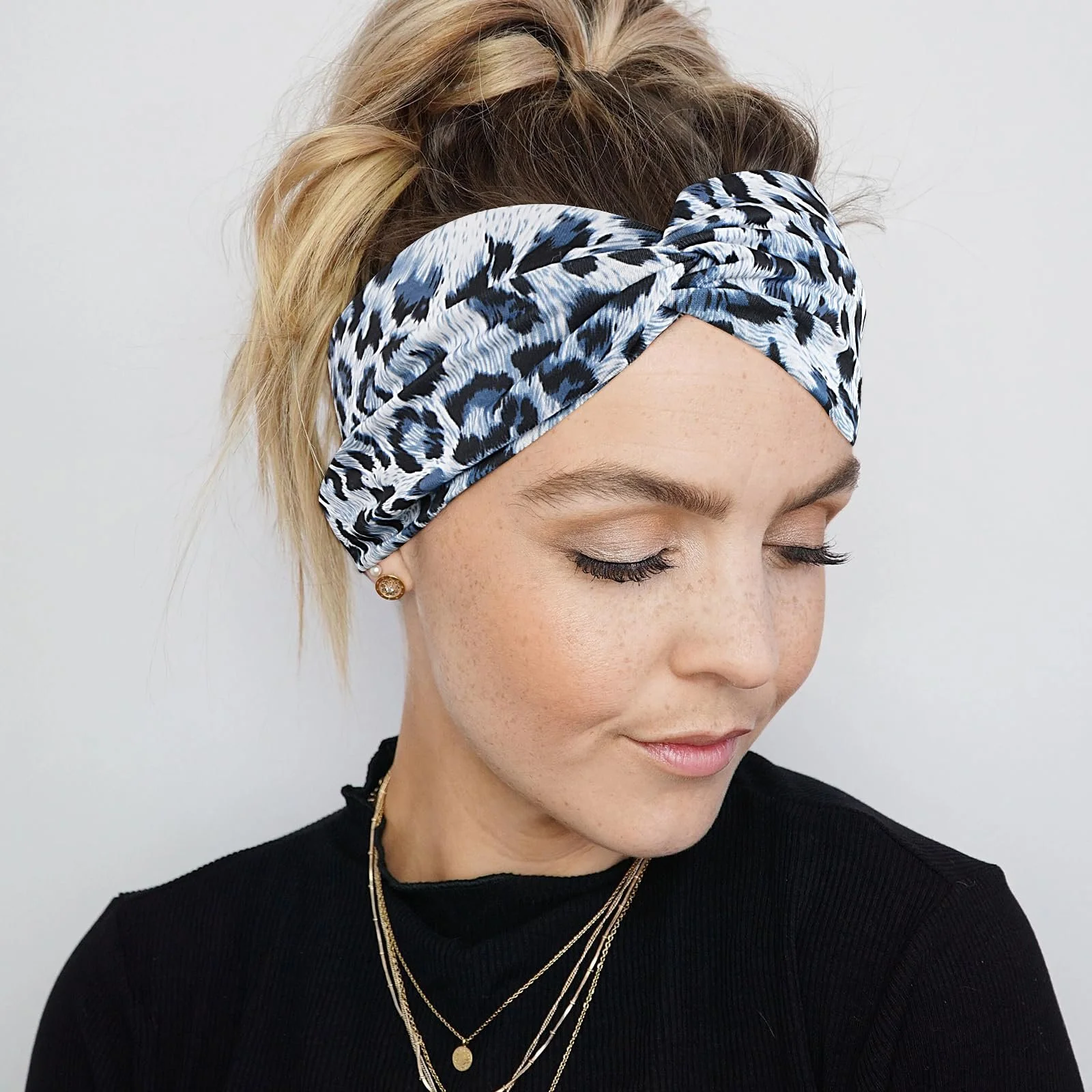 Жіноча Пов'язка на Голову з Леопардовим Принтом, Широка, Еластична, фото №6 Жіноча Пов'язка на Голову з Леопардовим Принтом, Широка, Еластична, фото №6