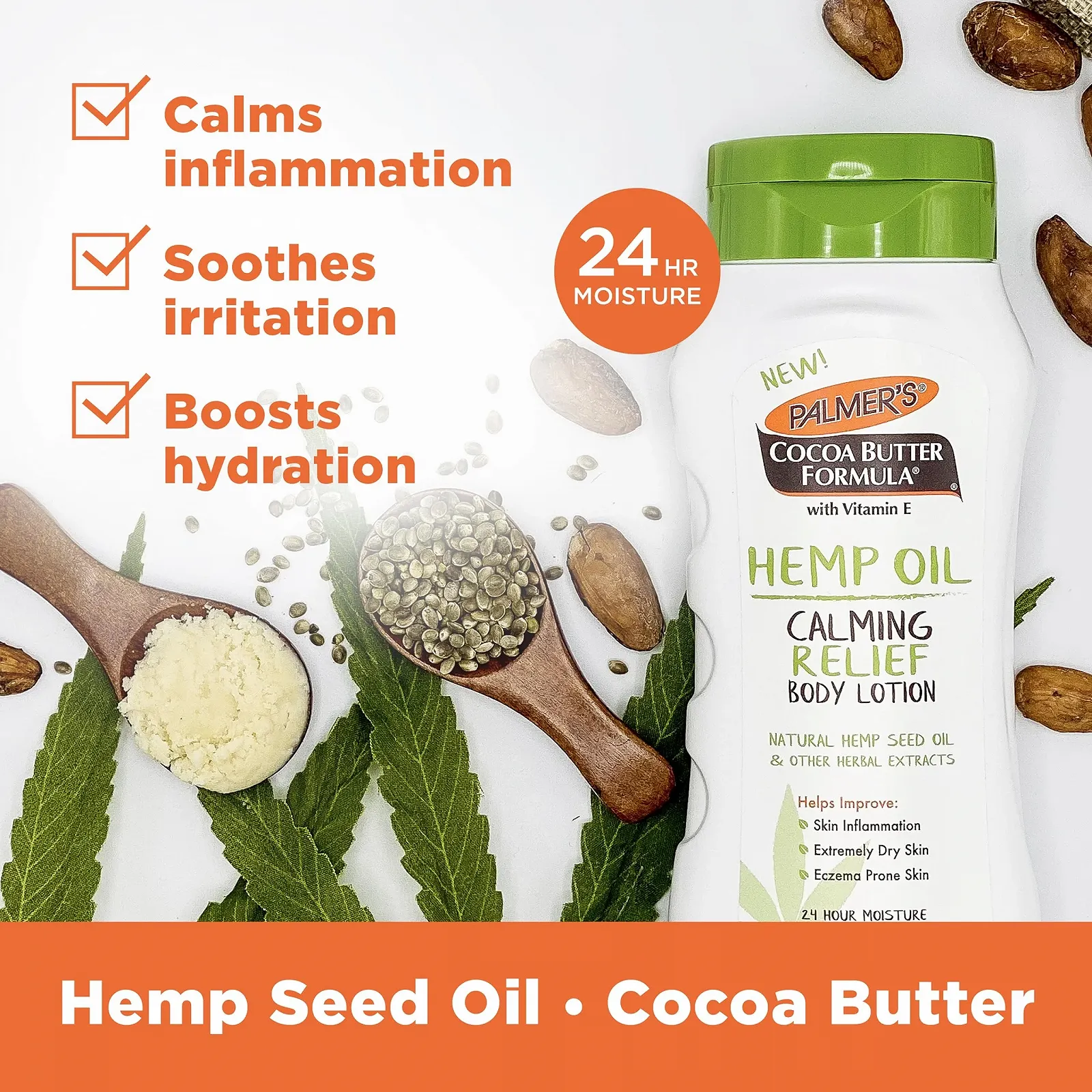 Лосьйон для тіла Palmer's Cocoa Butter Formula Hemp Oil Заспокійливий 236 мл, фото №3 Лосьйон для тіла Palmer's Cocoa Butter Formula Hemp Oil Заспокійливий 236 мл, фото №3