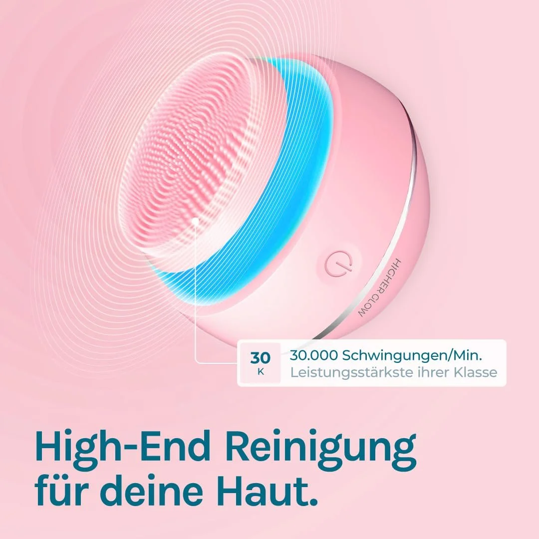 Щітка для очищення обличчя Higher Glow Силіконова 3D звукова вібрація, фото №3