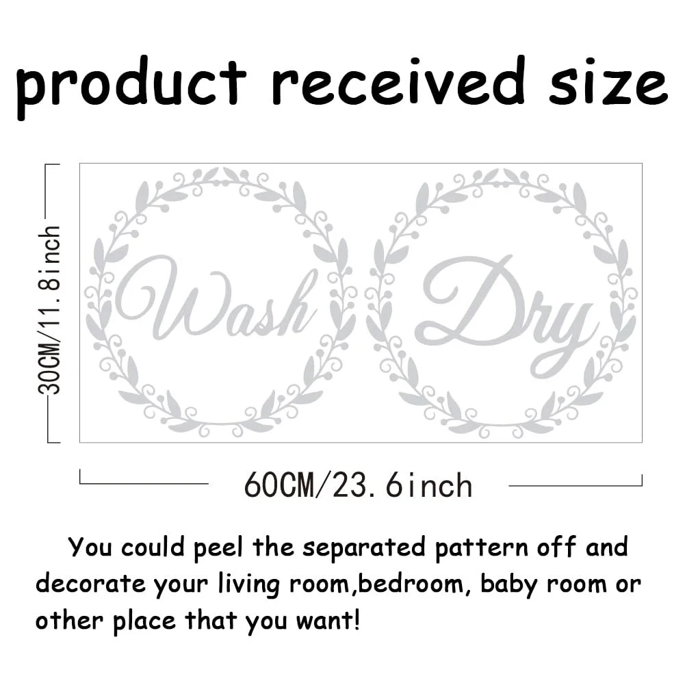 Наклейка на стіну SUPERDANT Laundry Wash & Dry Quotes Vinyl 59 x 30 см Біла, фото №3