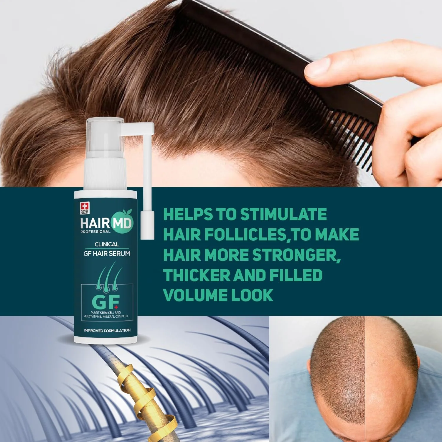 Сироватка Hairmd Clinical GF+ для відновлення волосся 60 мл, фото №5