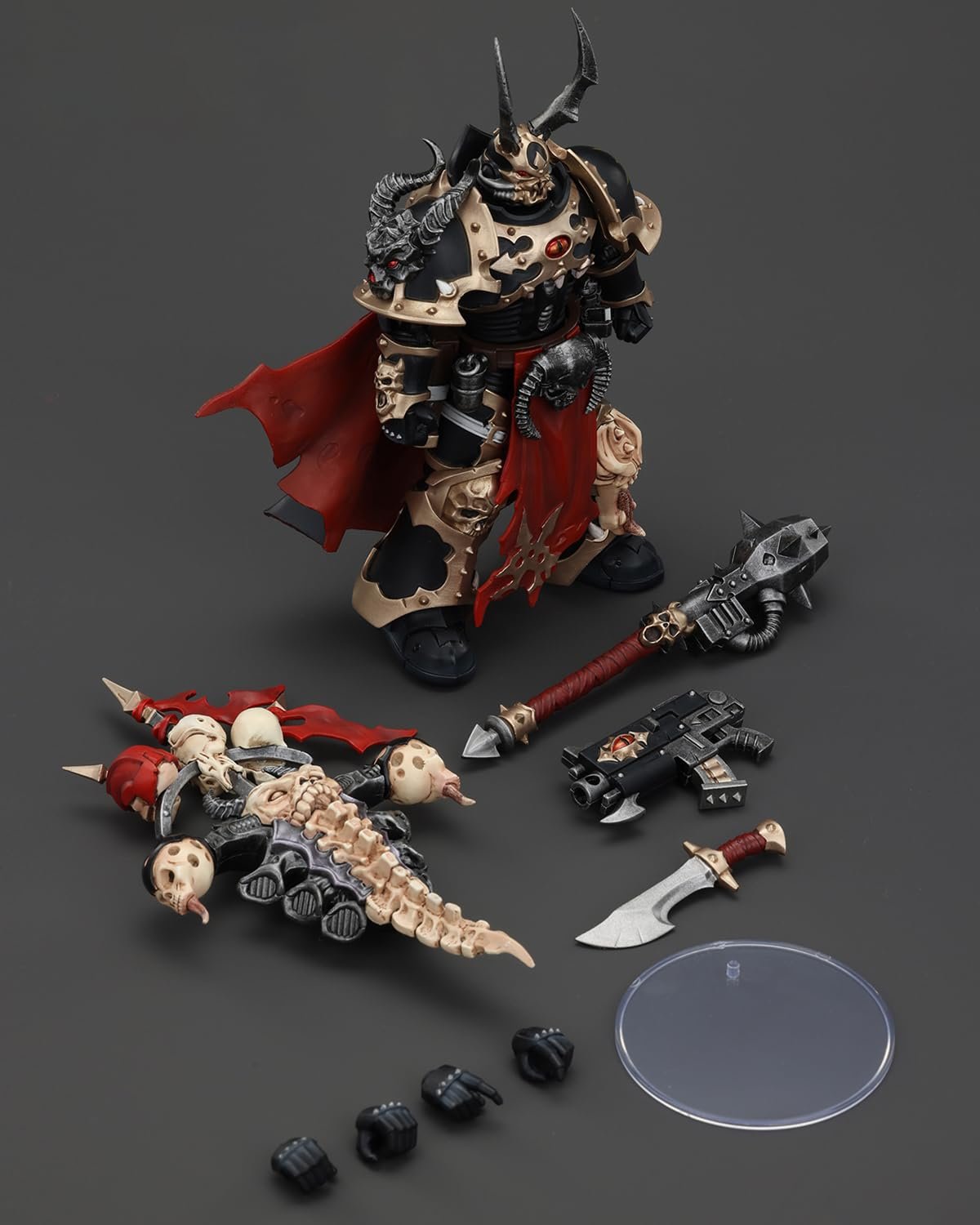 Фигурка JoyToy GW 40K Космические Десантники Хаоса Черного Легиона Избранный Чемпион с Болтером и Силовым Молотом, 1/18, фото №5