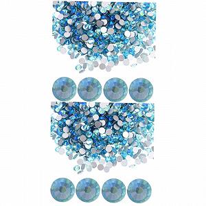 Стрази для нігтів minkissy круглі блакитні 2880 шт - Фото 1